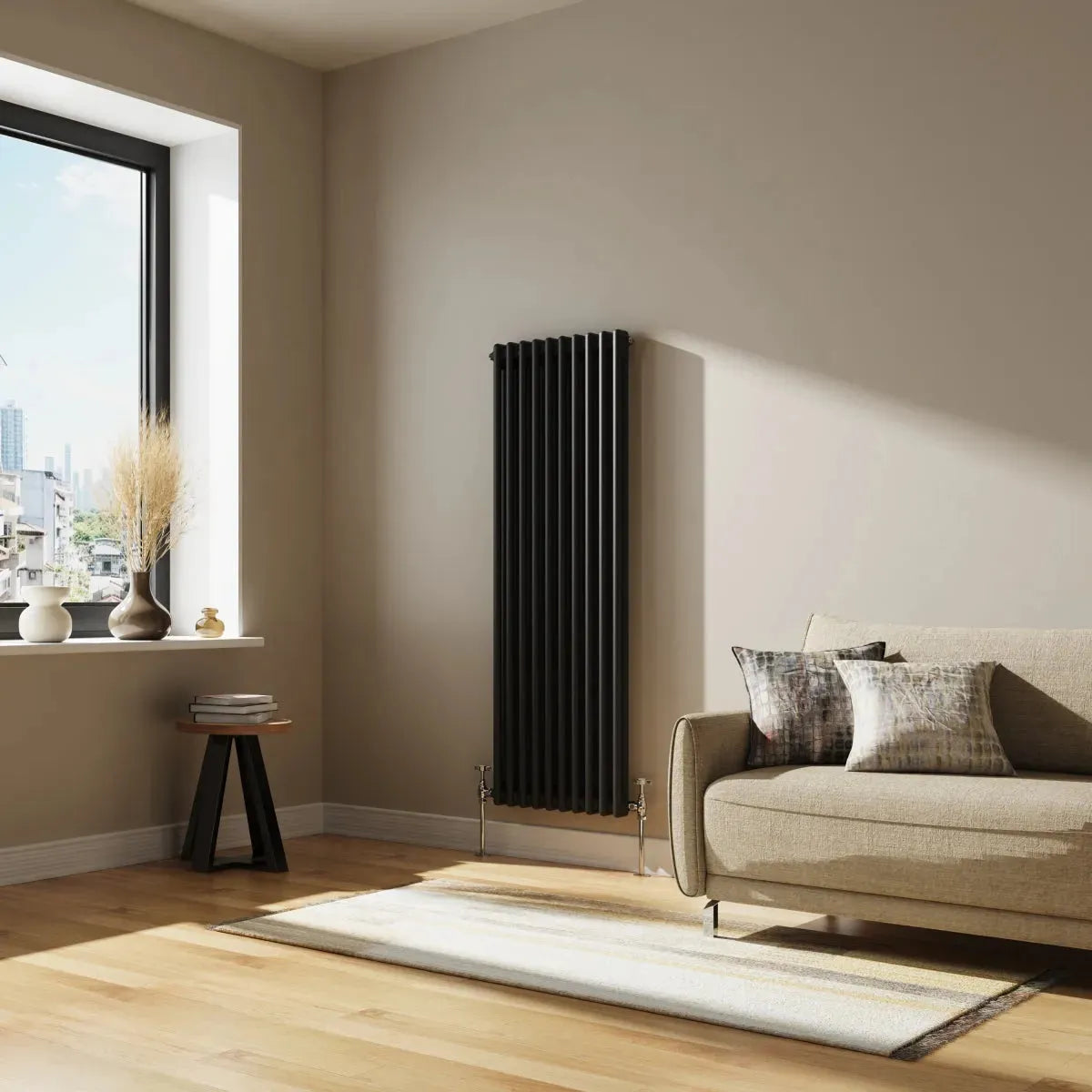 Ferentino - Traditional vertical column radiator black