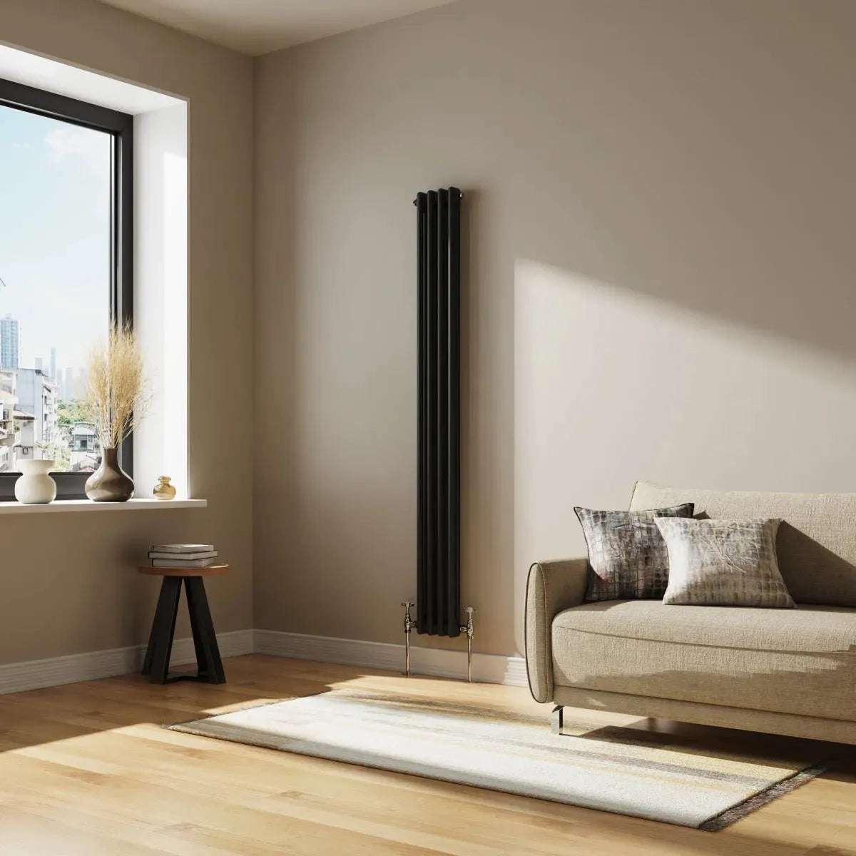 Ferentino - Traditional vertical column radiator black