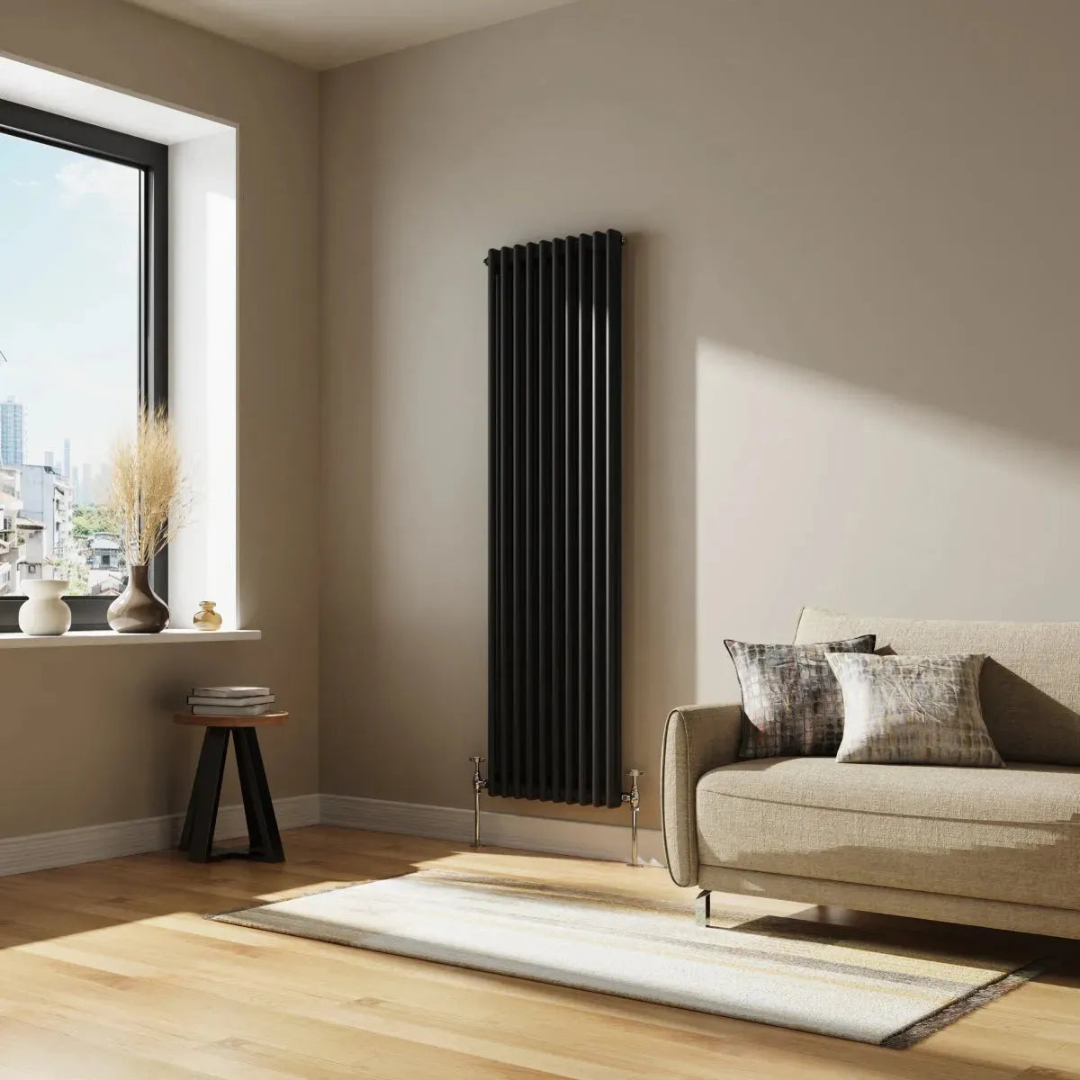 Ferentino - Traditional vertical column radiator black