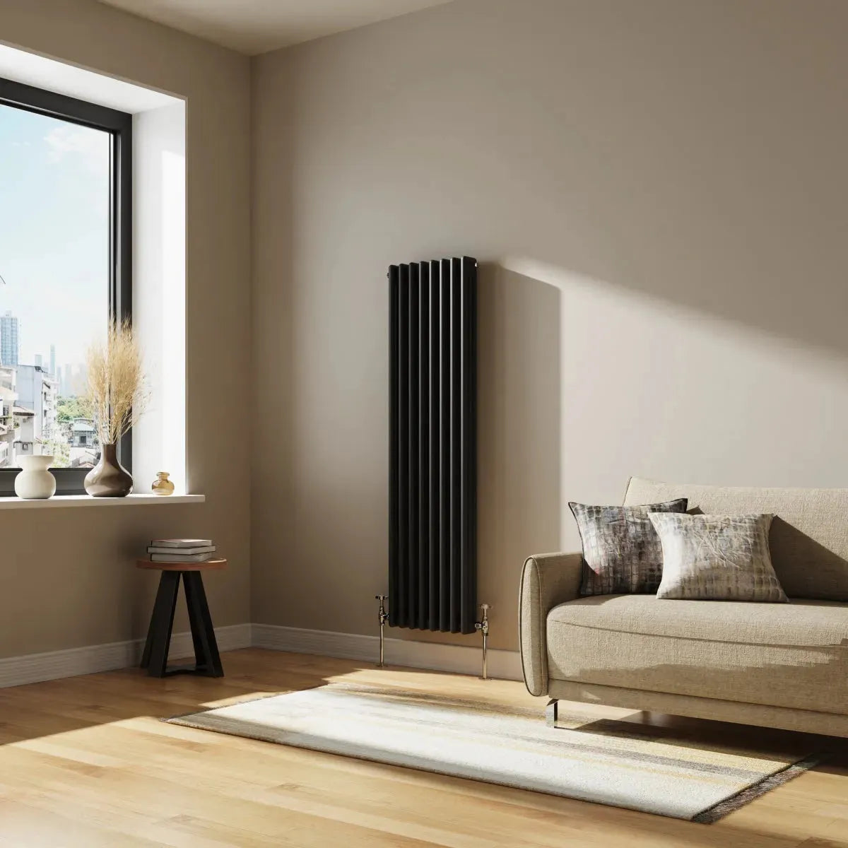 Ferentino - Traditional vertical column radiator black