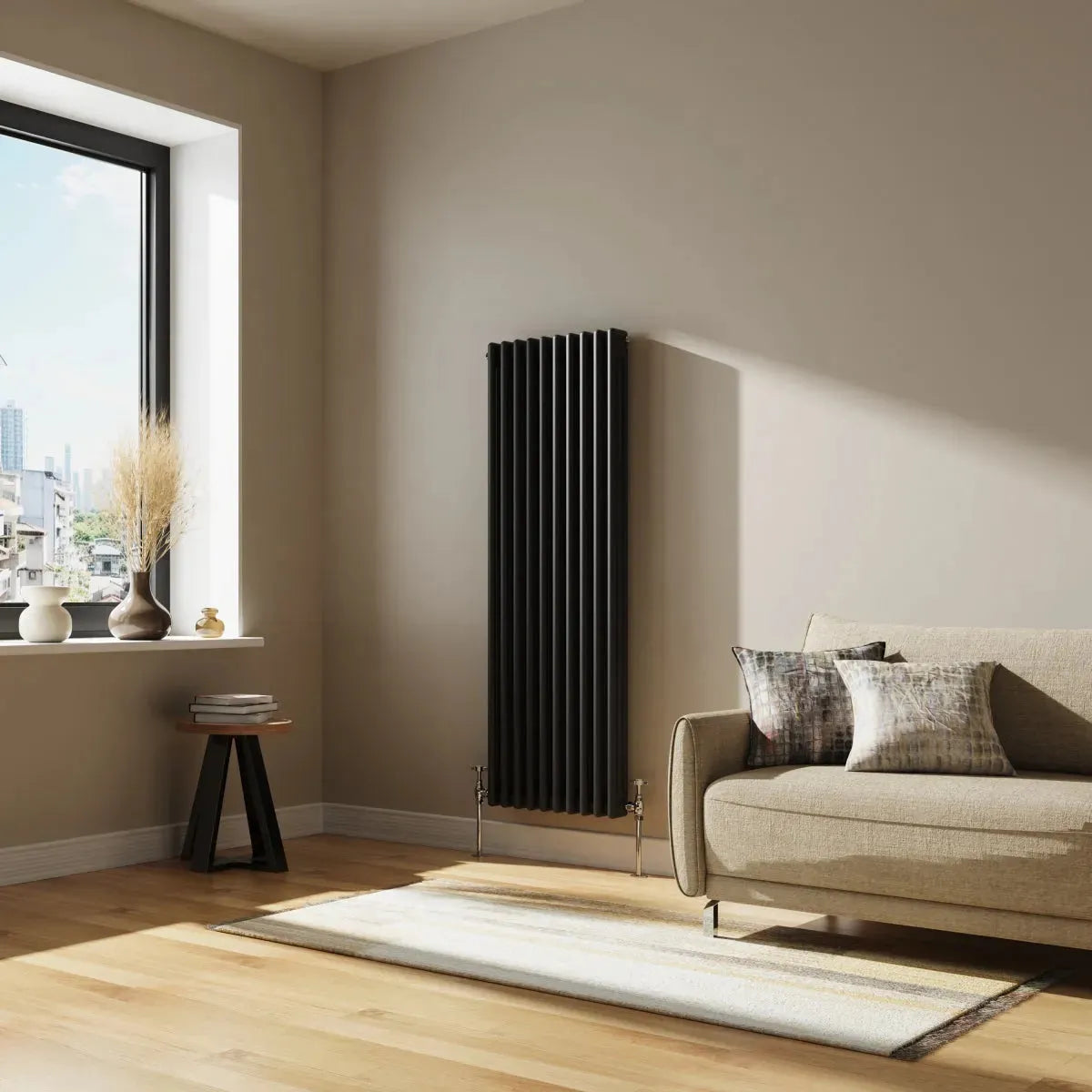Ferentino - Traditional vertical column radiator black