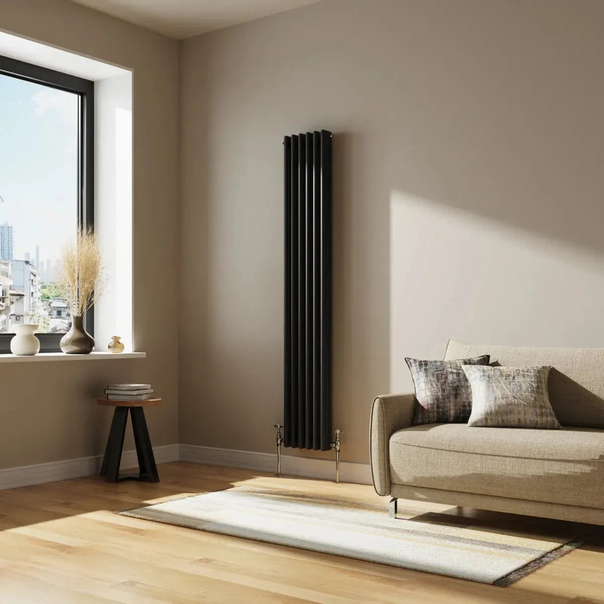 Ferentino - Traditional vertical column radiator black