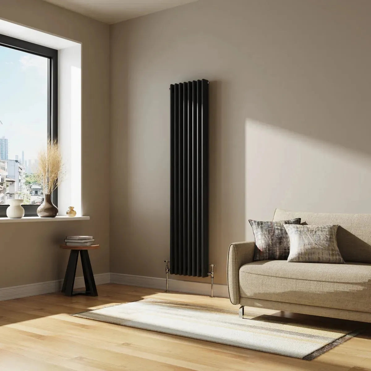 Ferentino - Traditional vertical column radiator black
