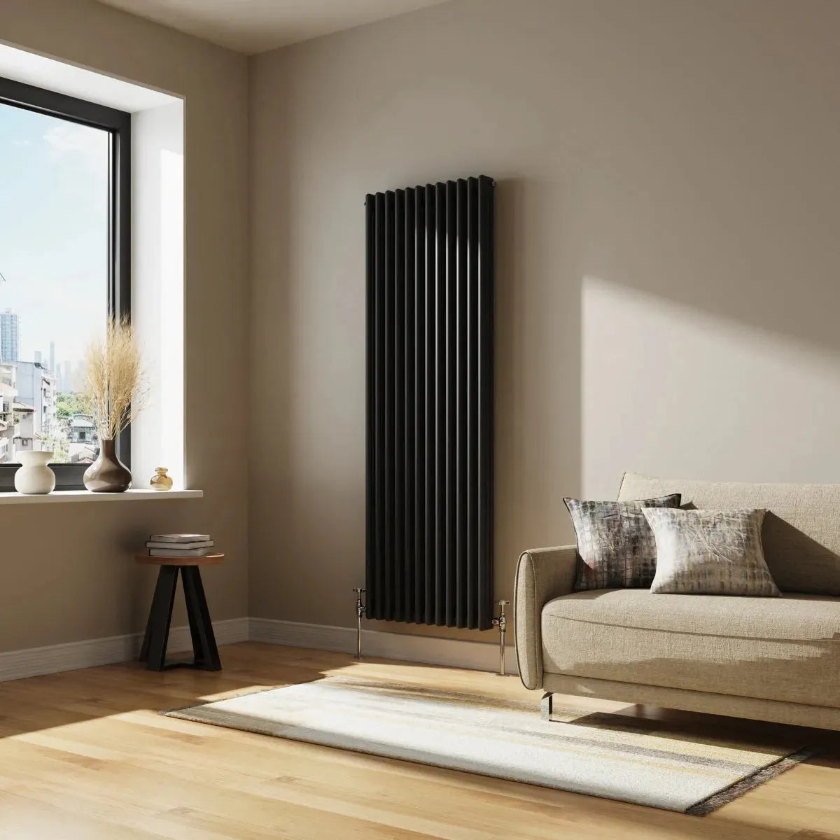 Ferentino - Traditional vertical column radiator black
