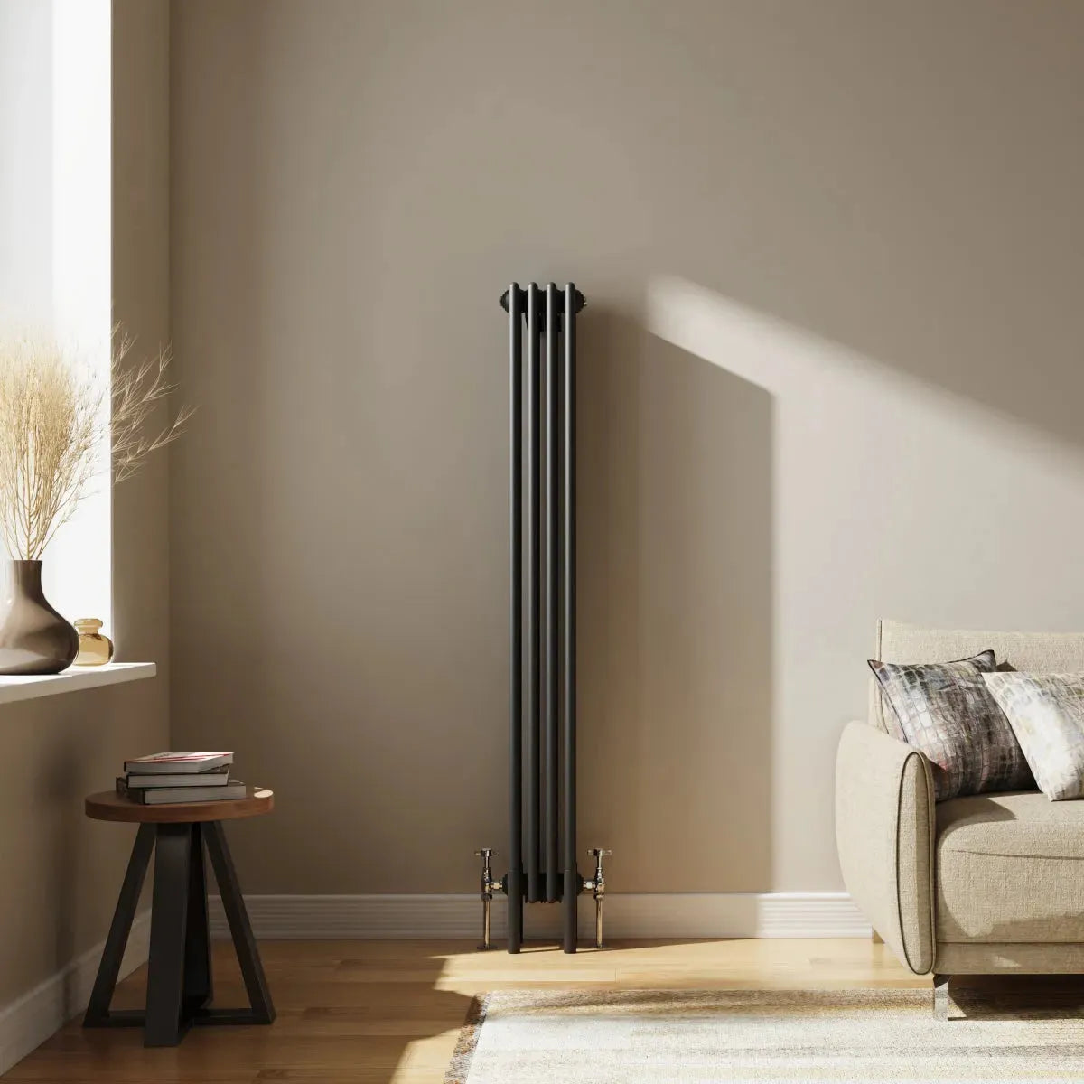 Ferentino - Traditional vertical column radiator black