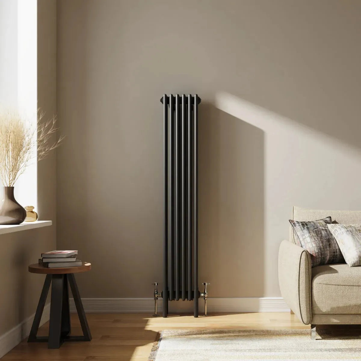 Ferentino - Traditional vertical column radiator black