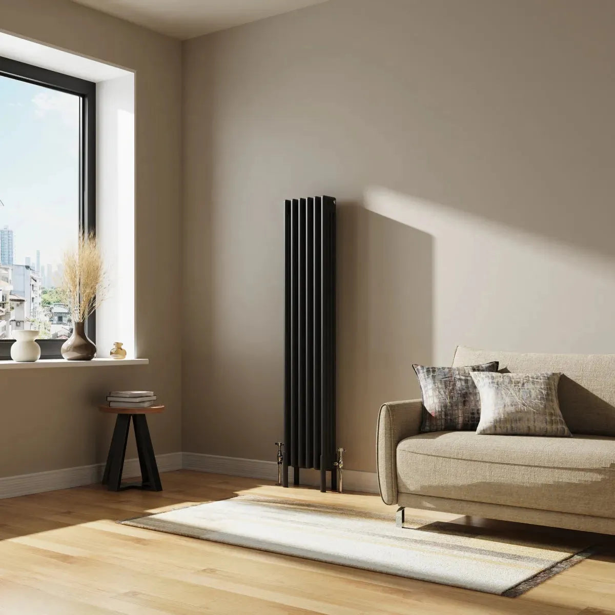 Ferentino - Traditional vertical column radiator black