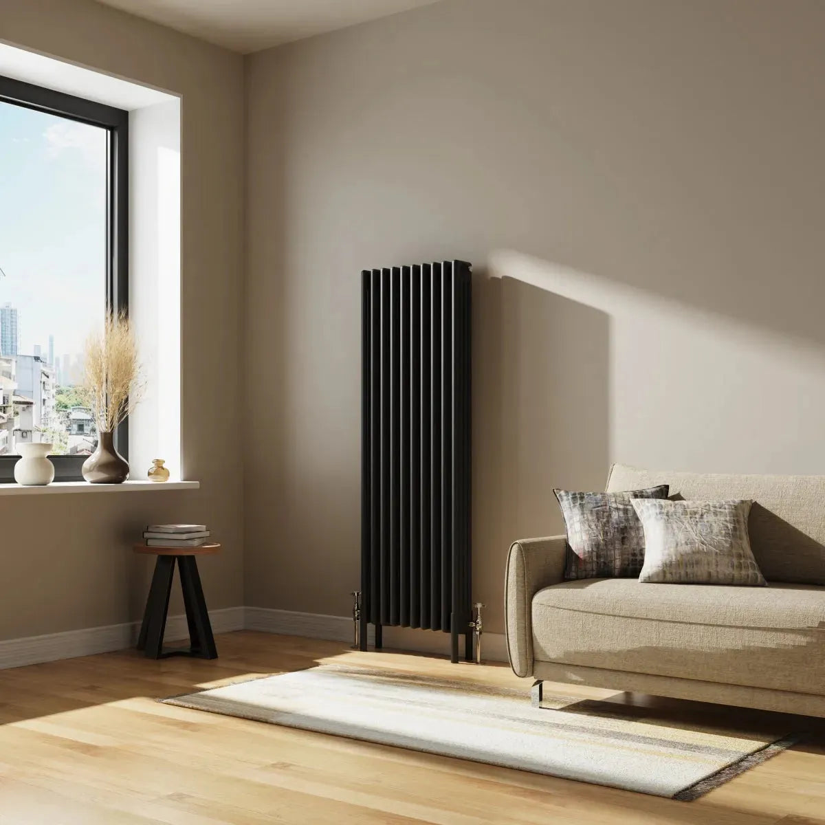 Ferentino - Traditional vertical column radiator black