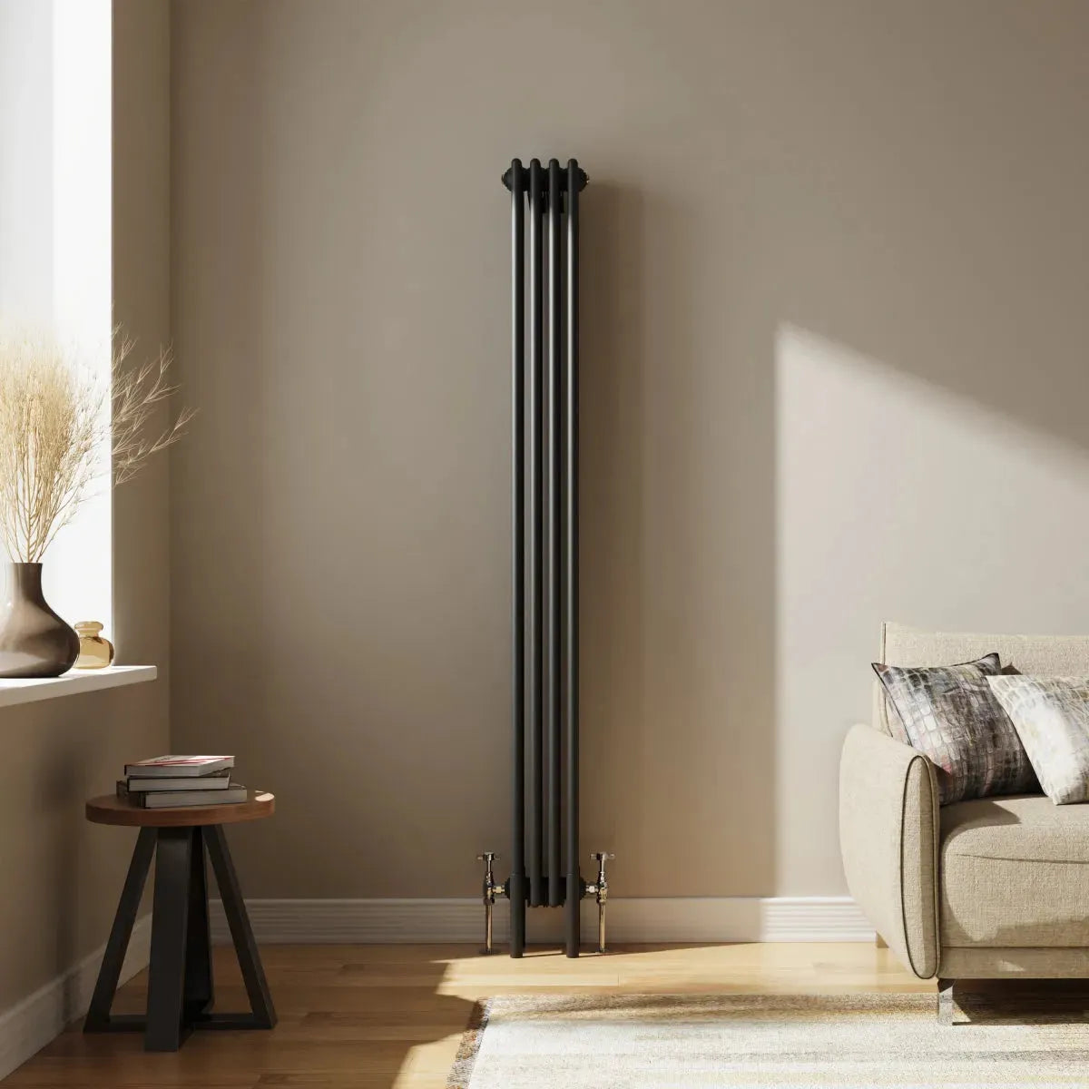Ferentino - Traditional vertical column radiator black