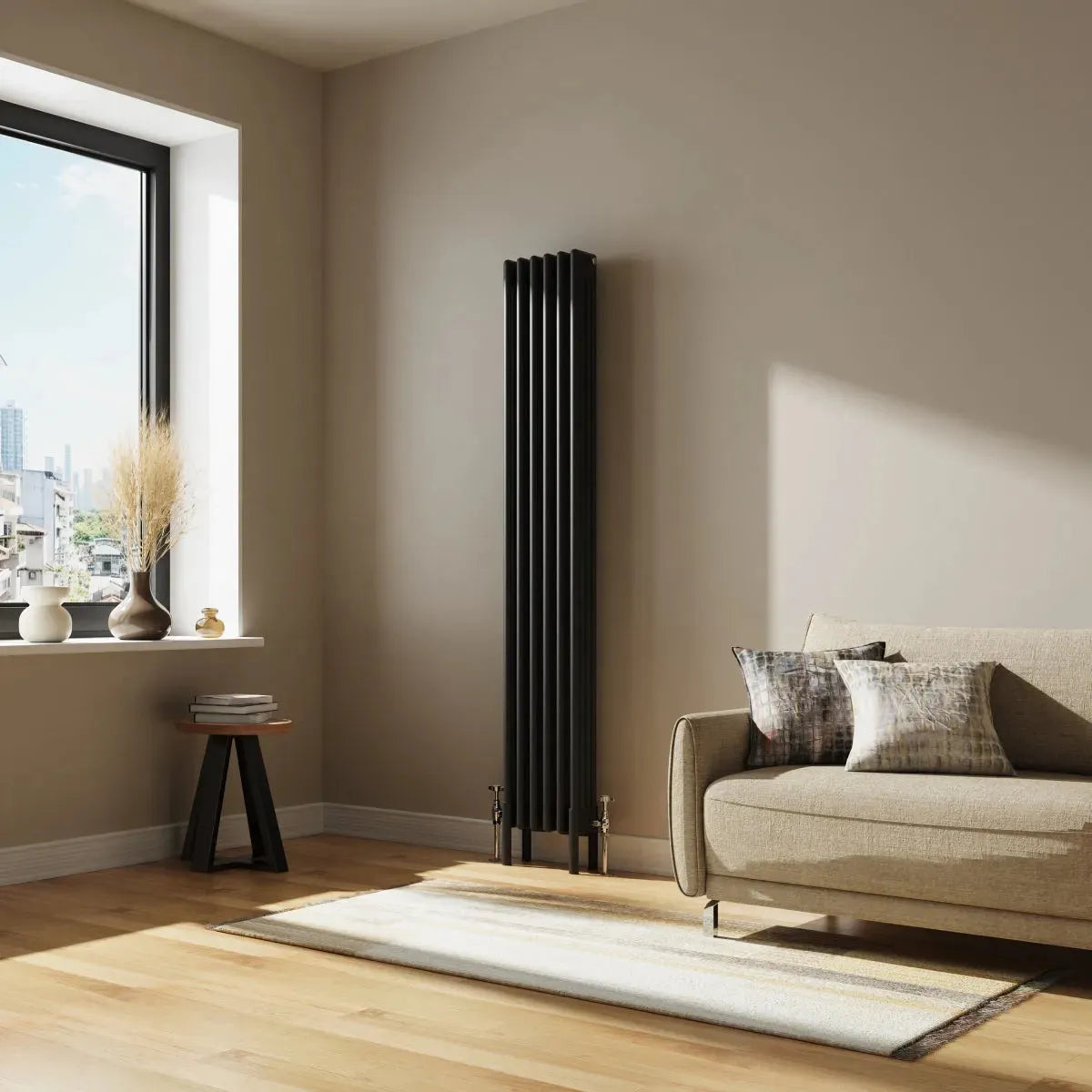 Ferentino - Traditional vertical column radiator black