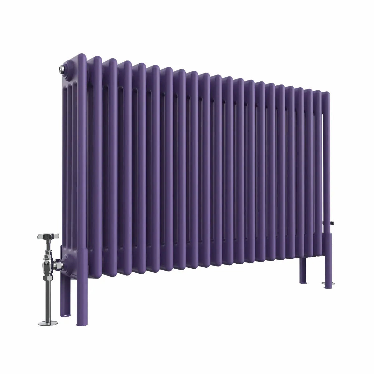 Ferentino - Traditional horizontal column radiator blue lilac