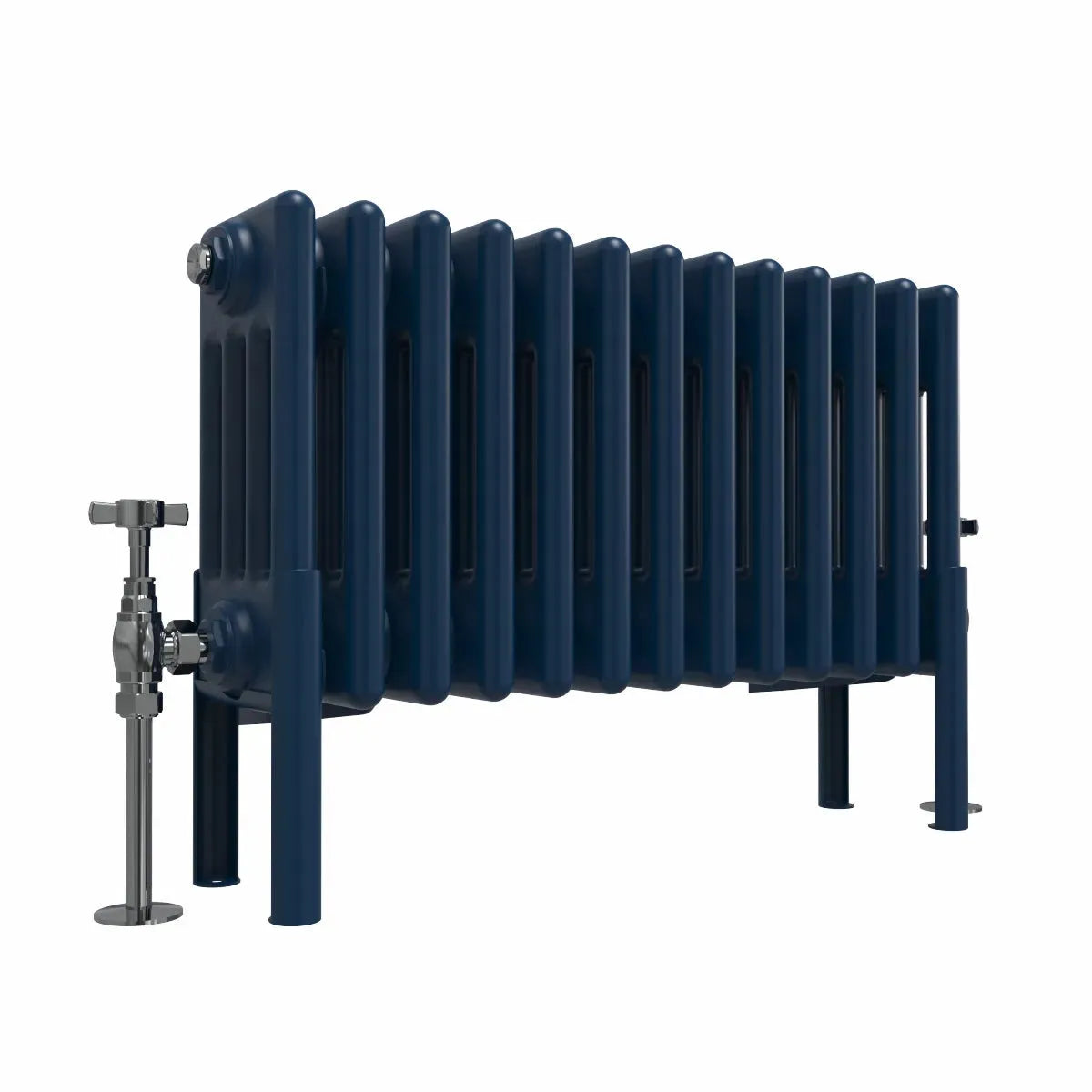Ferentino - Traditional horizontal column radiator sapphire blue