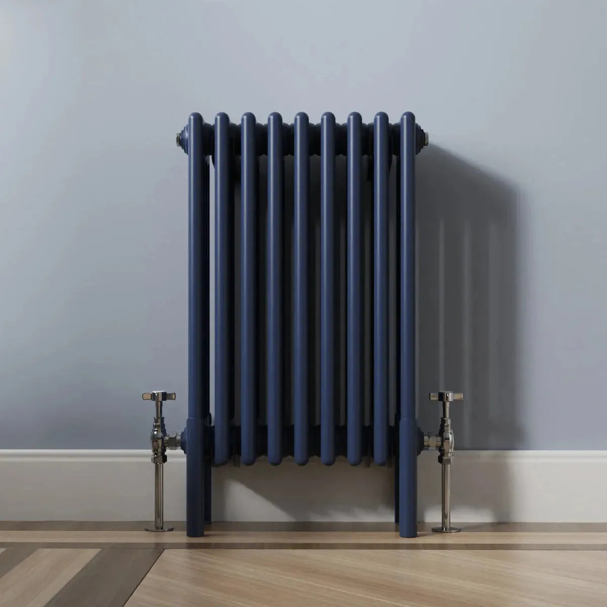 Ferentino - Traditional horizontal column radiator sapphire blue