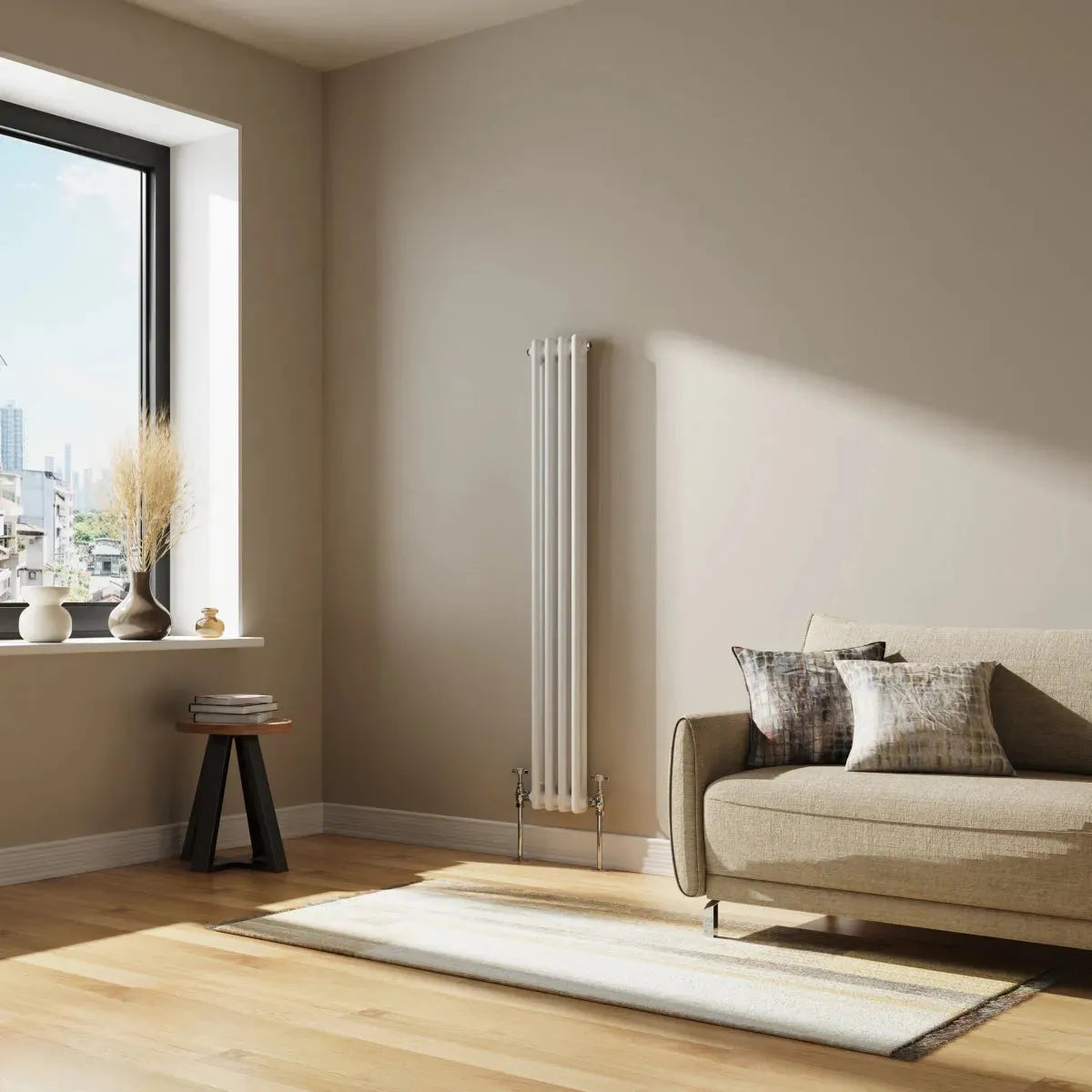 Ferentino - Traditional vertical column radiator white