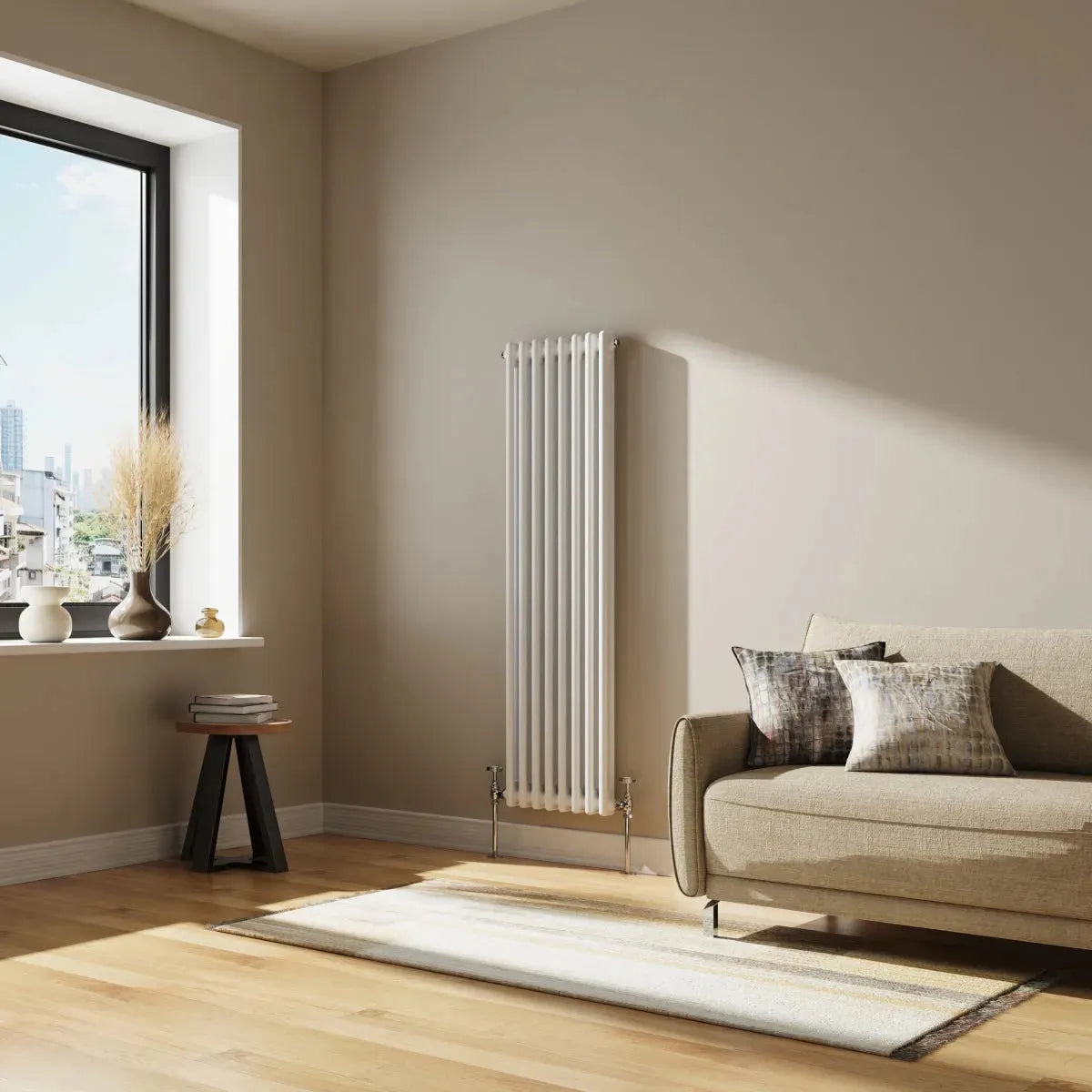 Ferentino - Traditional vertical column radiator white