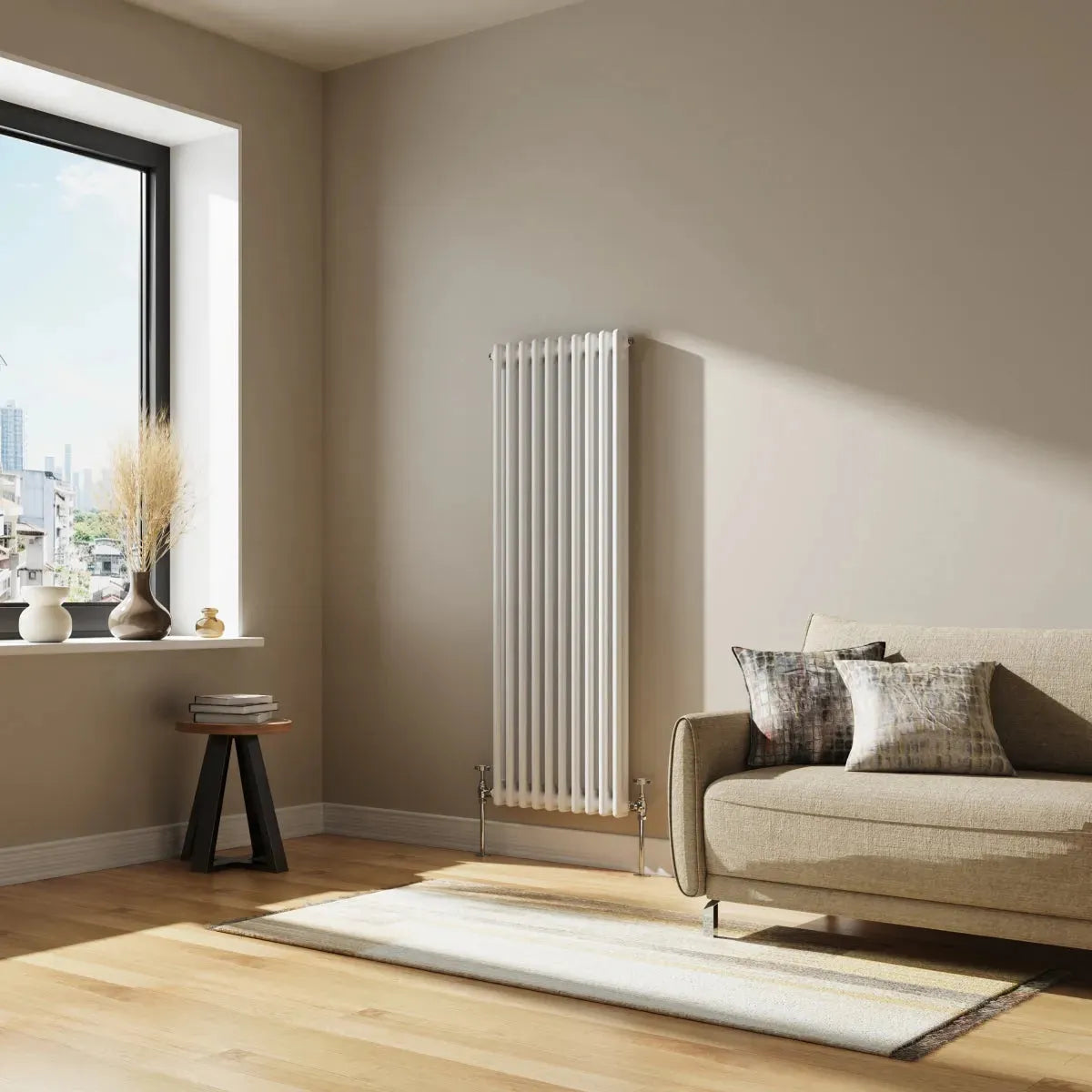 Ferentino - Traditional vertical column radiator white