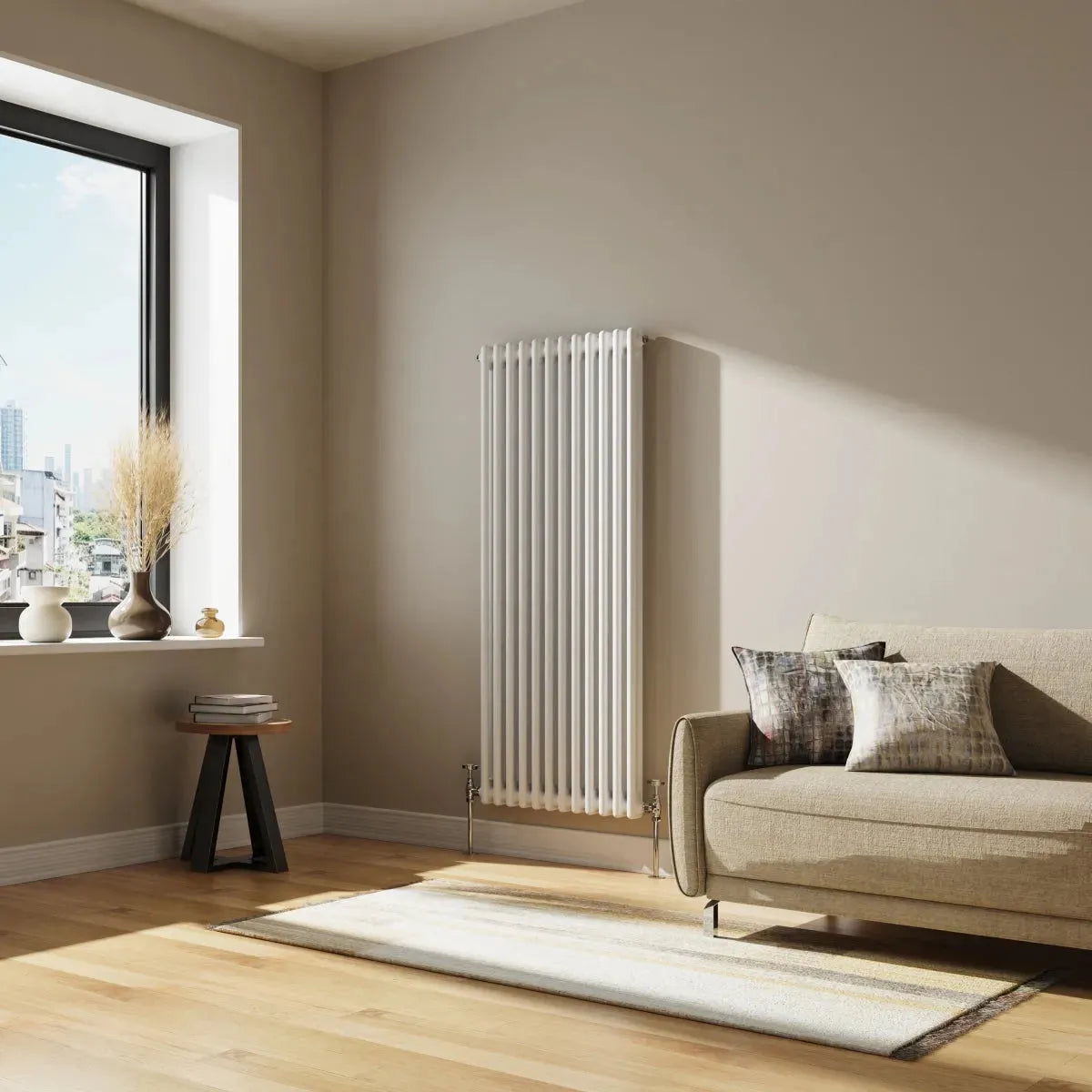 Ferentino - Traditional vertical column radiator white