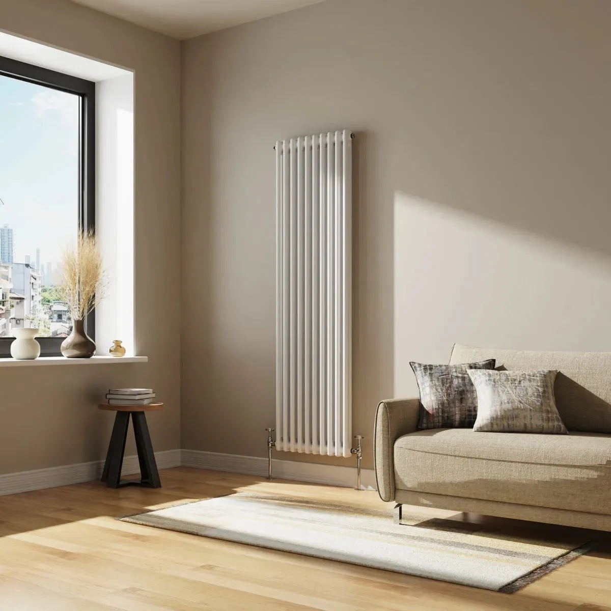 Ferentino - Traditional vertical column radiator white