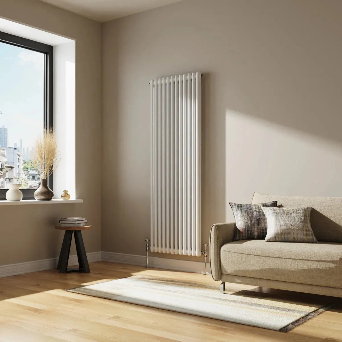 Ferentino - Traditional vertical column radiator white