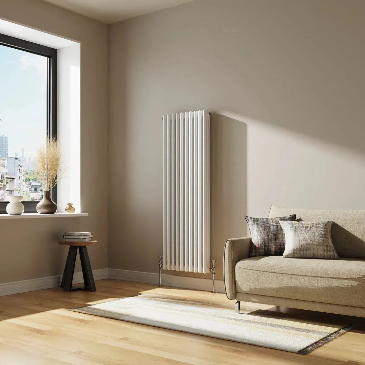Ferentino - Traditional vertical column radiator white