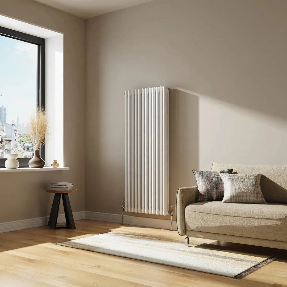 Ferentino - Traditional vertical column radiator white