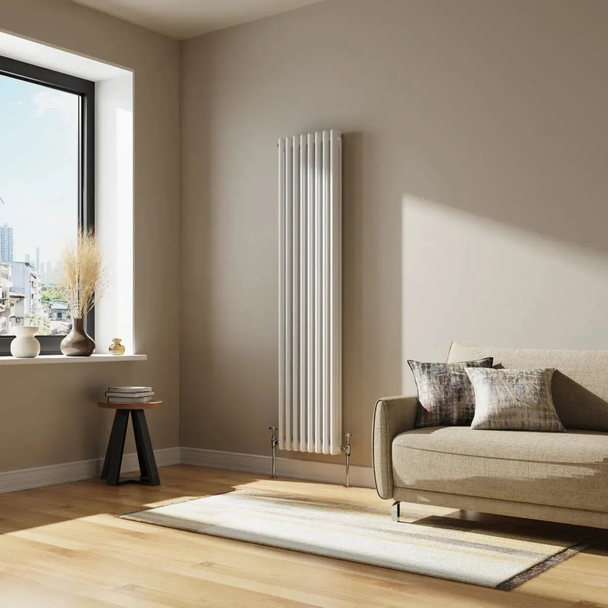Ferentino - Traditional vertical column radiator white