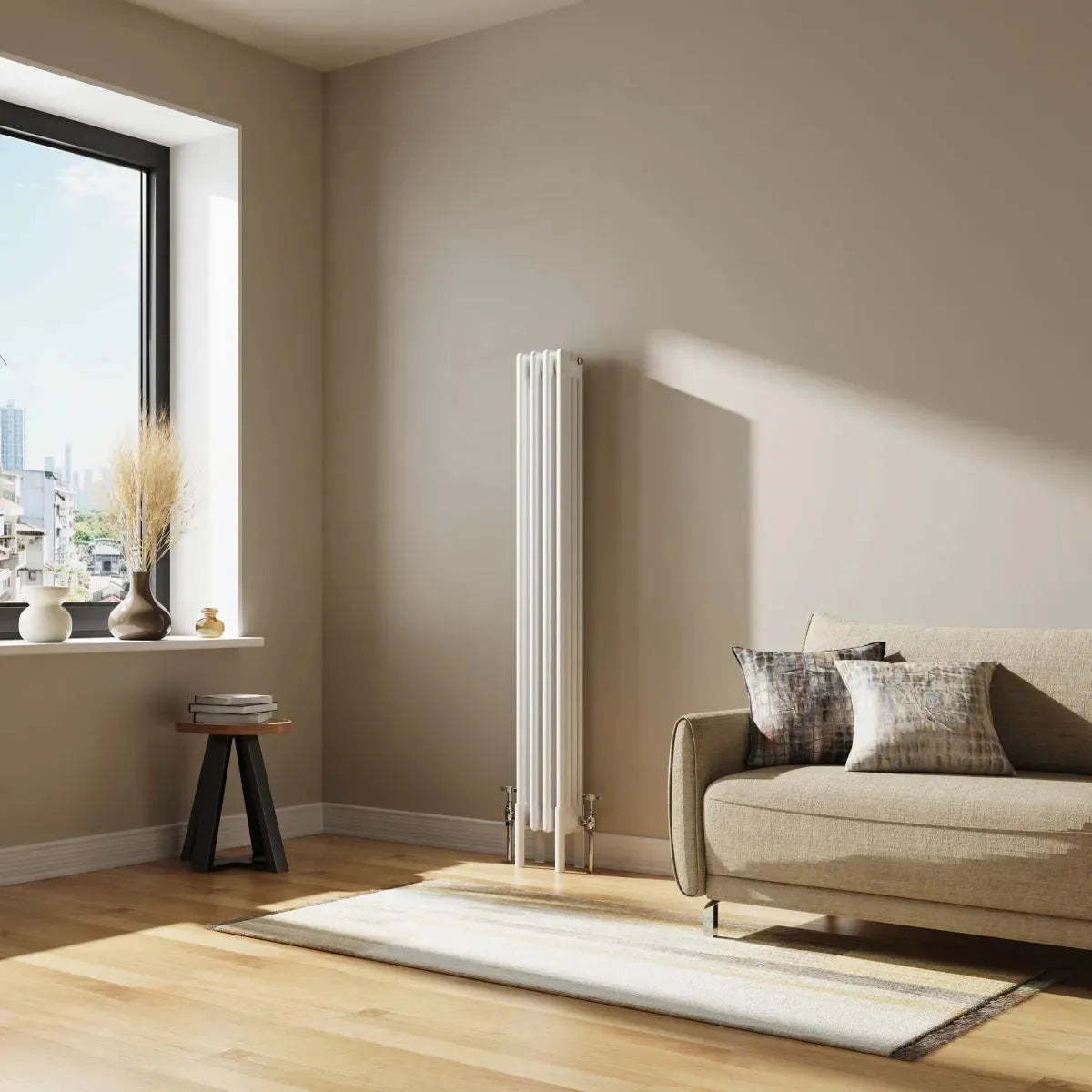 Ferentino - Traditional vertical column radiator white