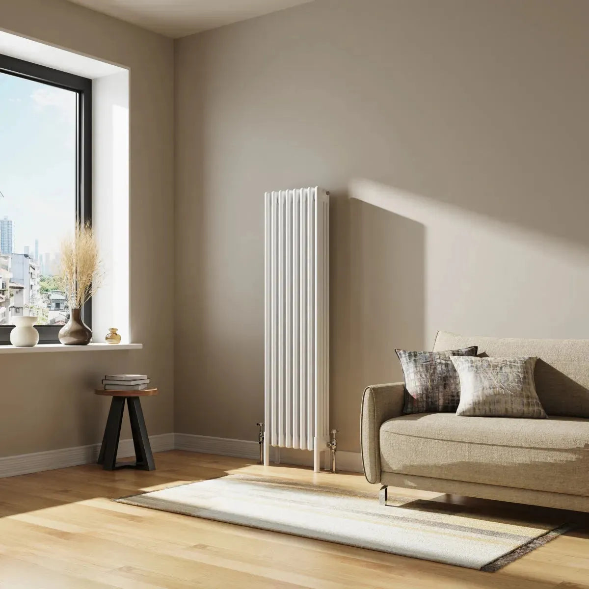 Ferentino - Traditional vertical column radiator white