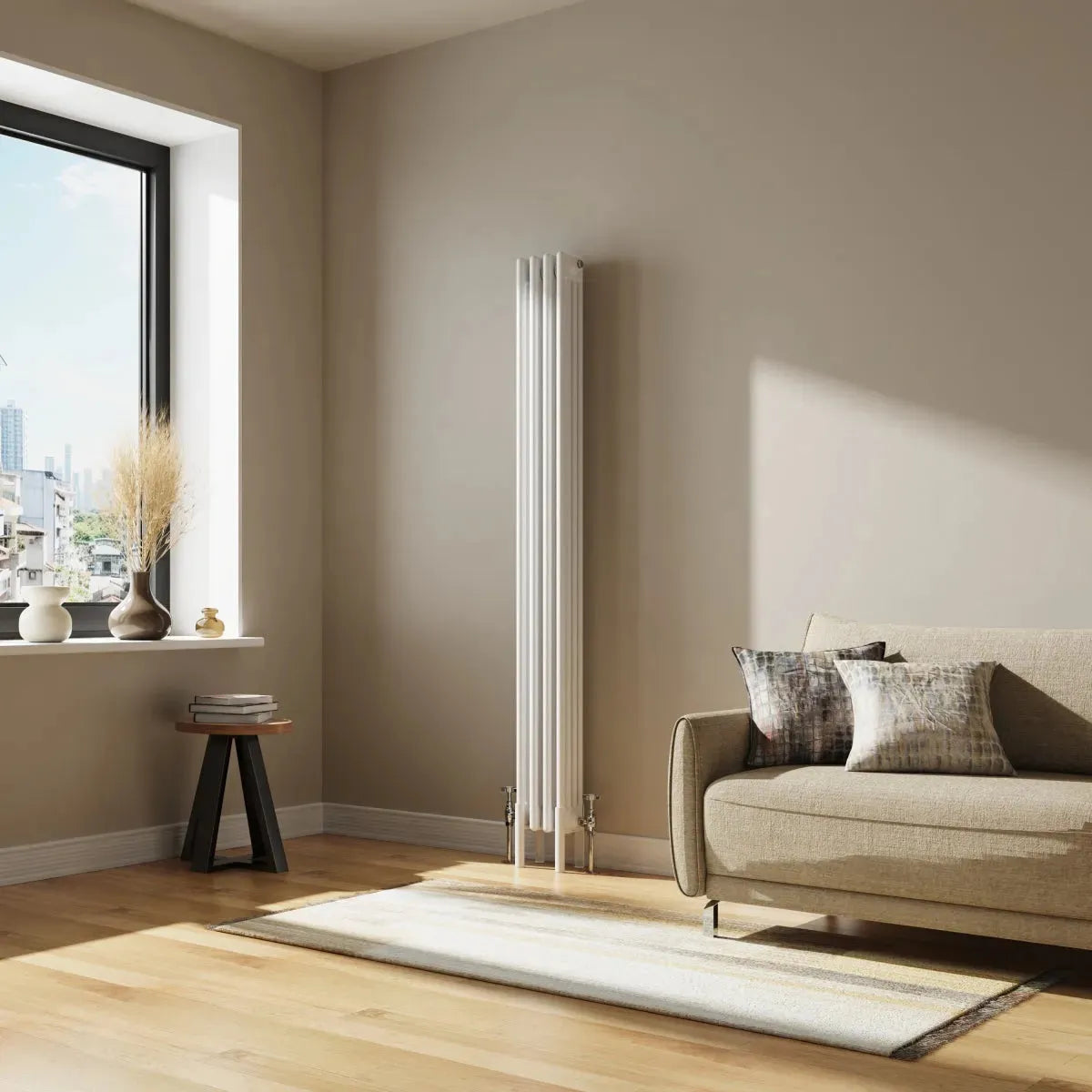 Ferentino - Traditional vertical column radiator white
