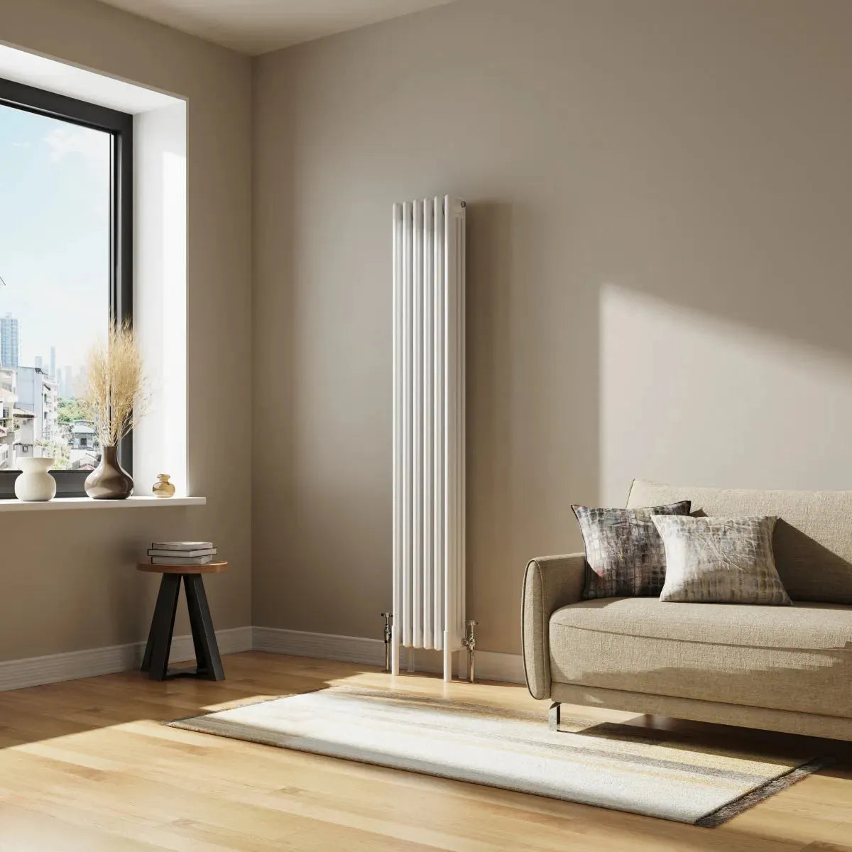 Ferentino - Traditional vertical column radiator white