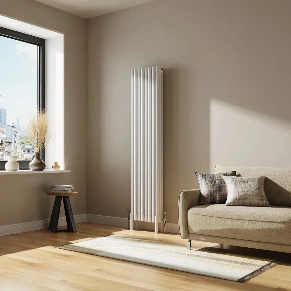 Ferentino - Traditional vertical column radiator white