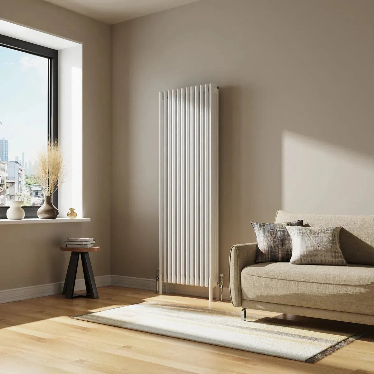 Ferentino - Traditional vertical column radiator white