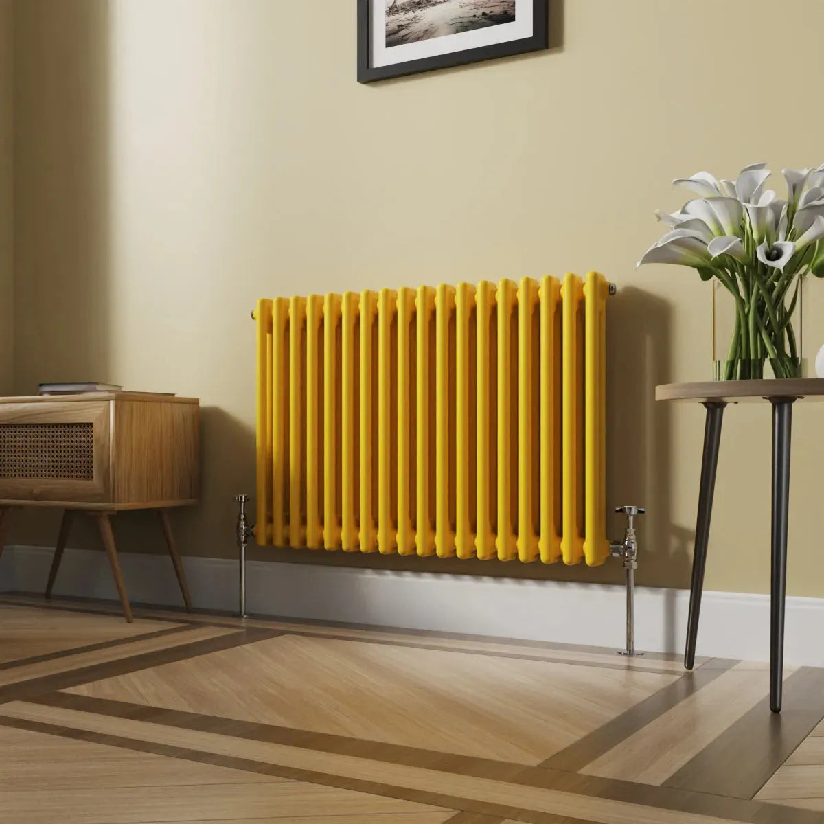 Ferentino - Traditional horizontal column radiator zinc yellow