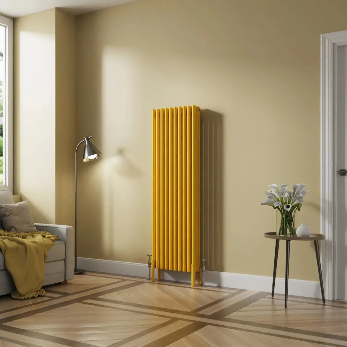 Ferentino - Traditional vertical column radiator zinc yellow