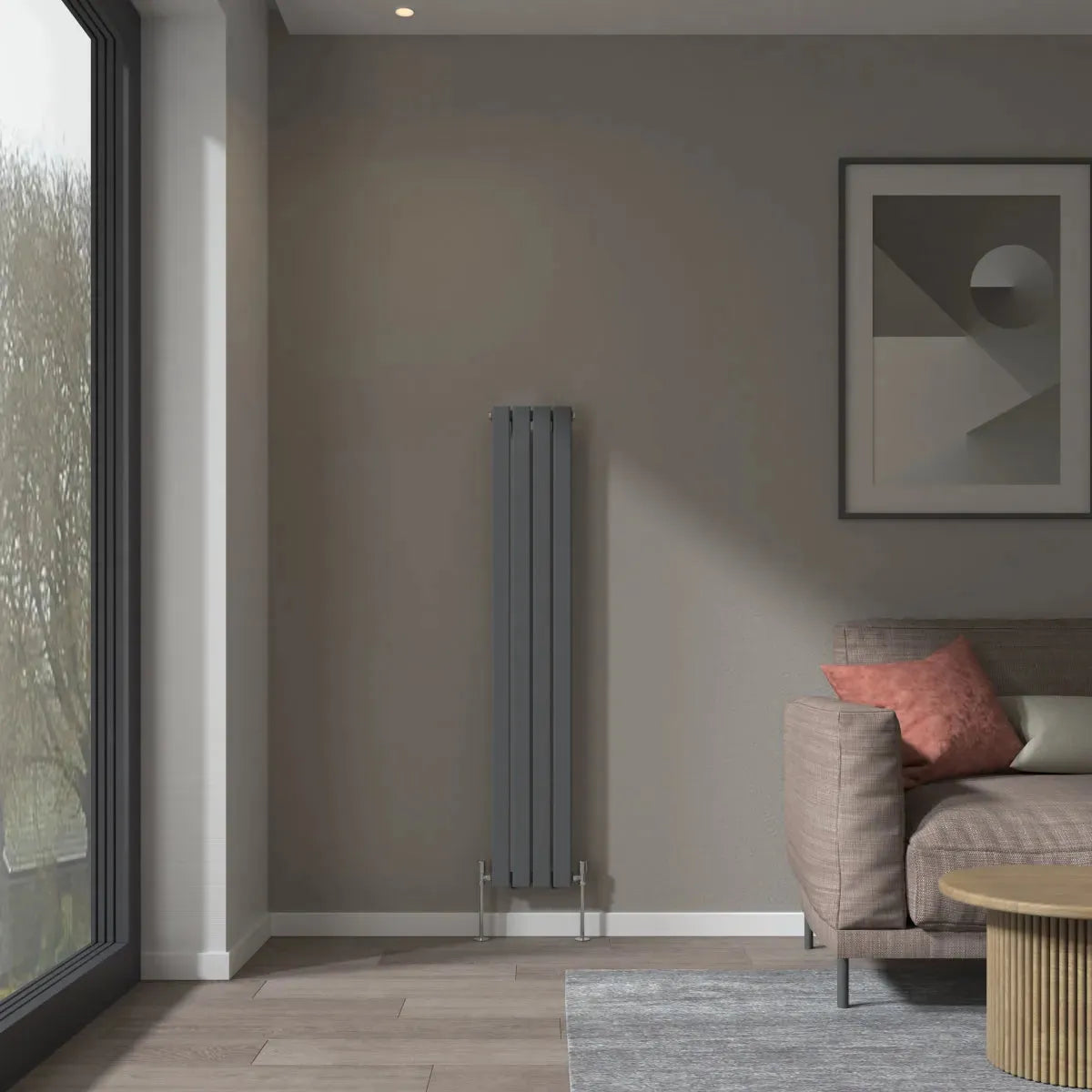 San Remo - Modern vertical flat panel radiator anthracite