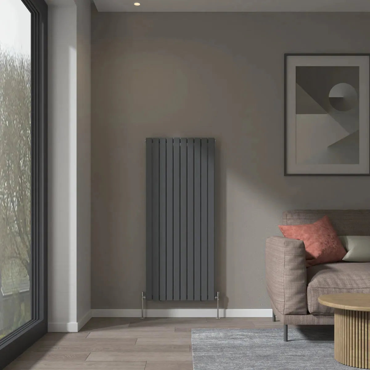 San Remo - Modern vertical flat panel radiator anthracite