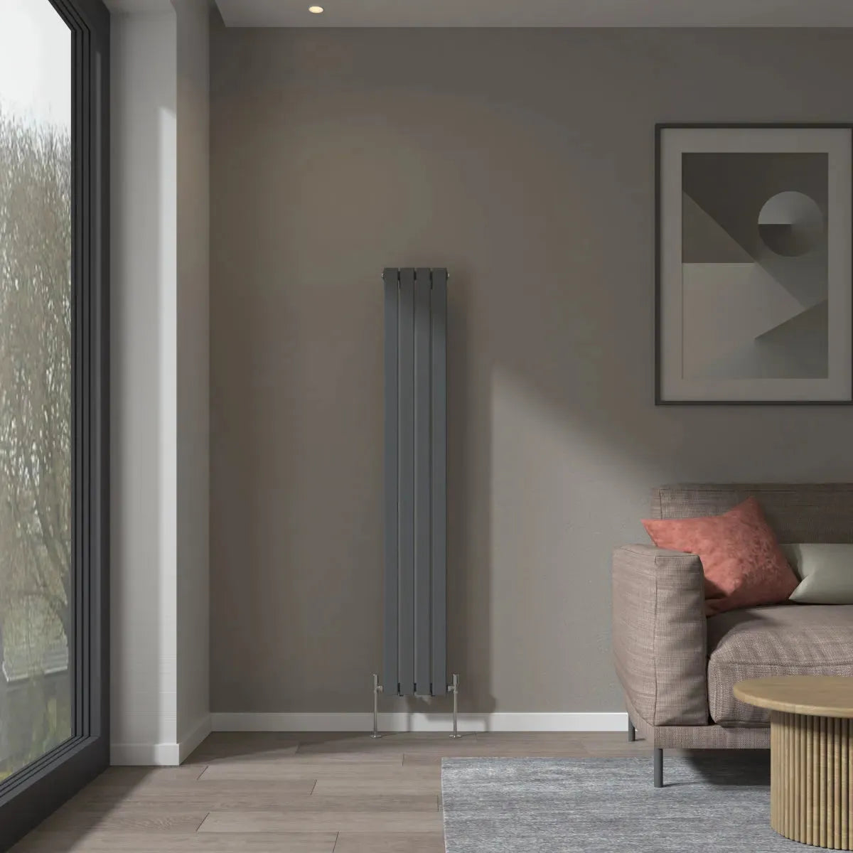 San Remo - Modern vertical flat panel radiator anthracite