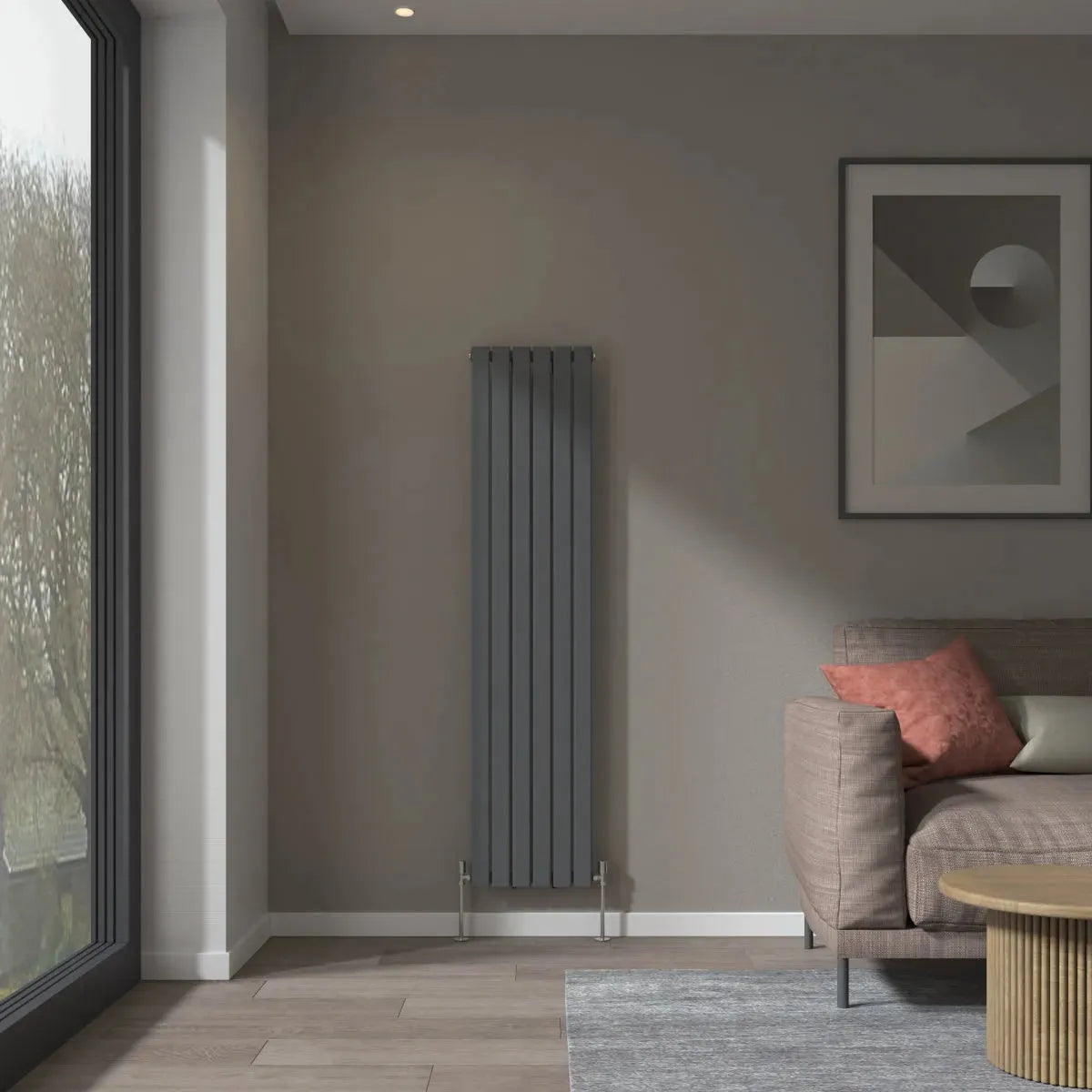 San Remo - Modern vertical flat panel radiator anthracite