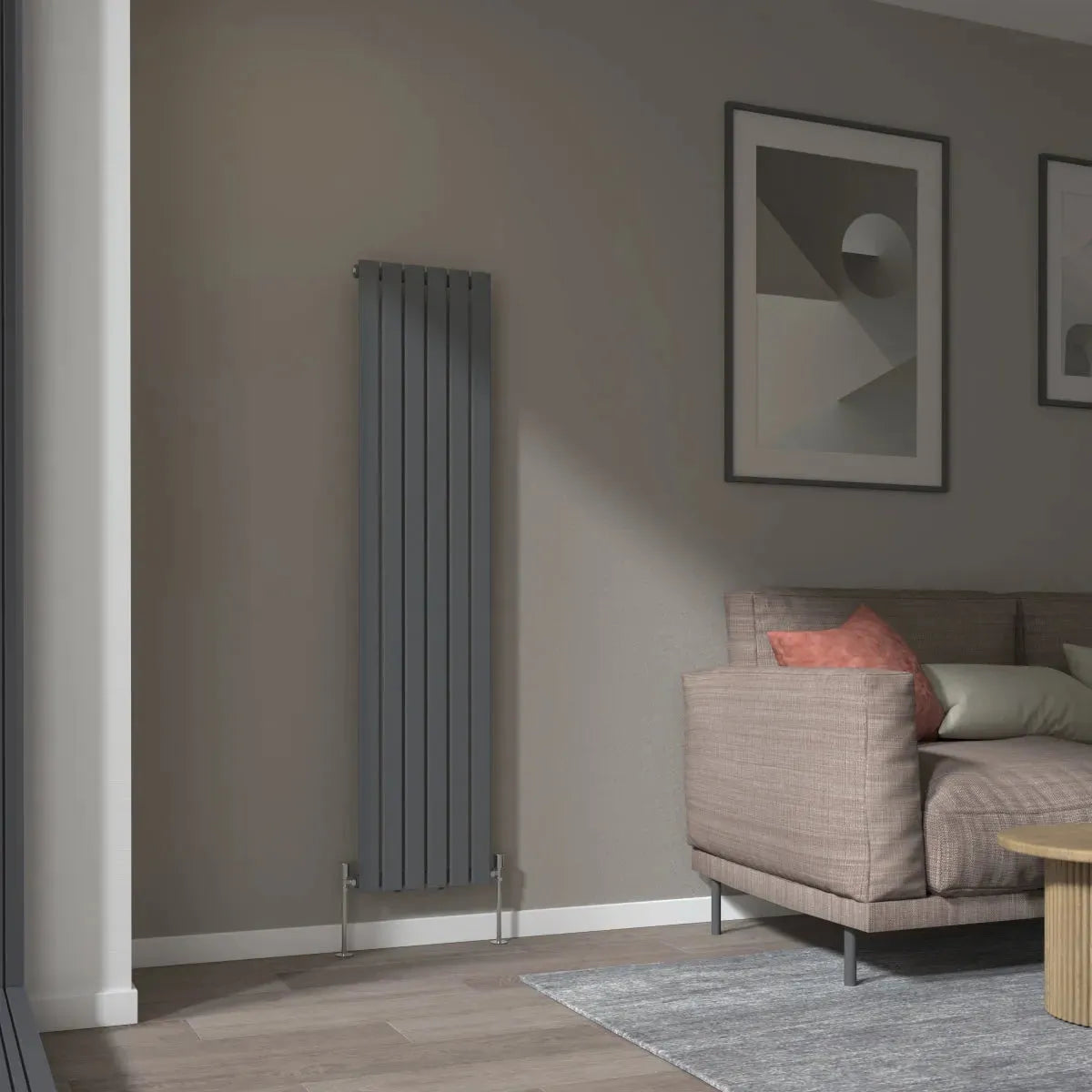 San Remo - Modern vertical flat panel radiator anthracite