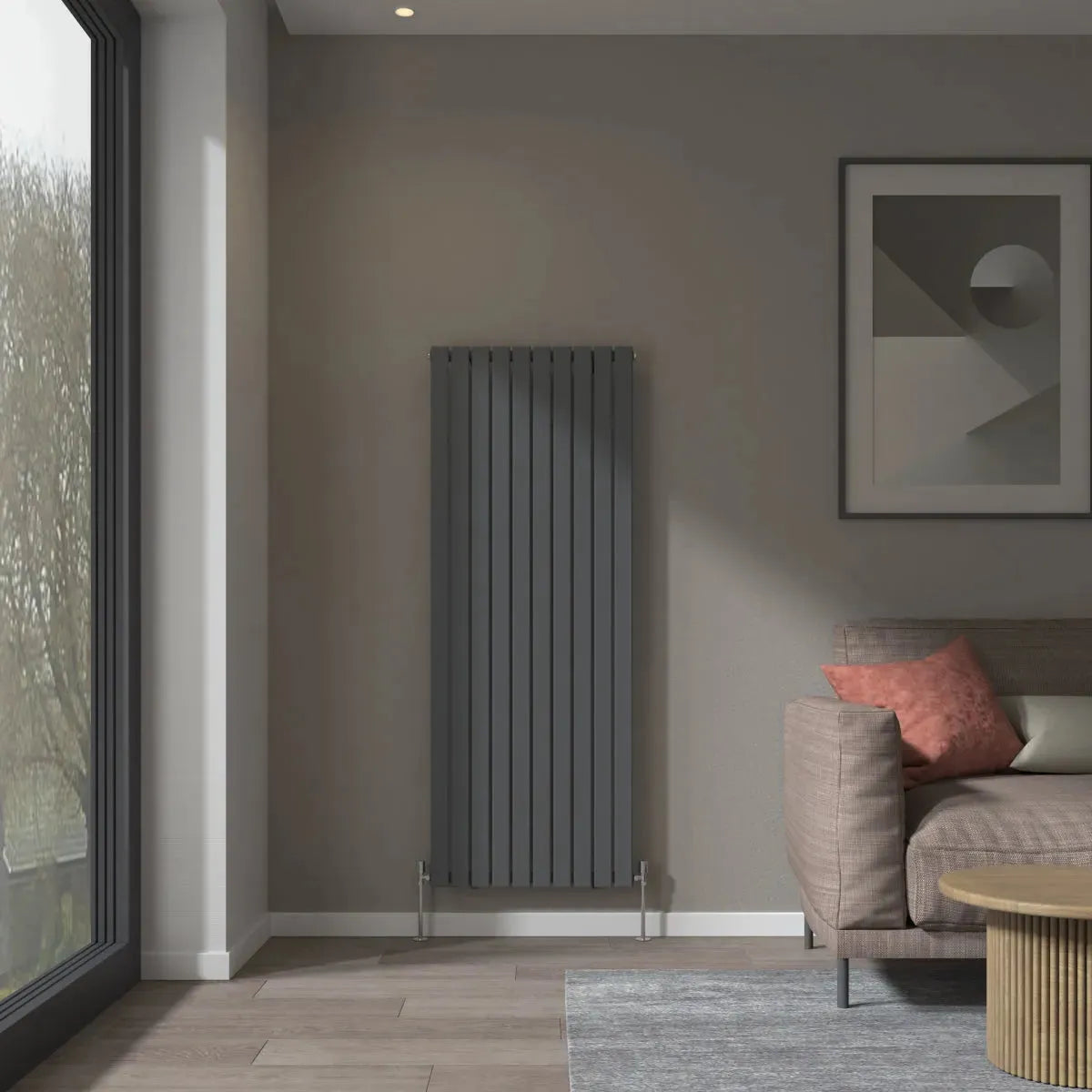 San Remo - Modern vertical flat panel radiator anthracite