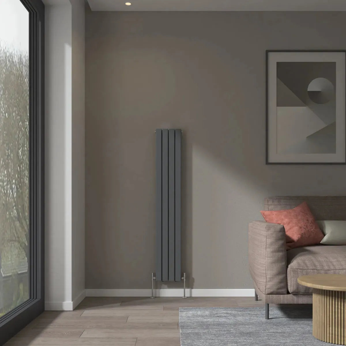 San Remo - Modern vertical flat panel radiator anthracite