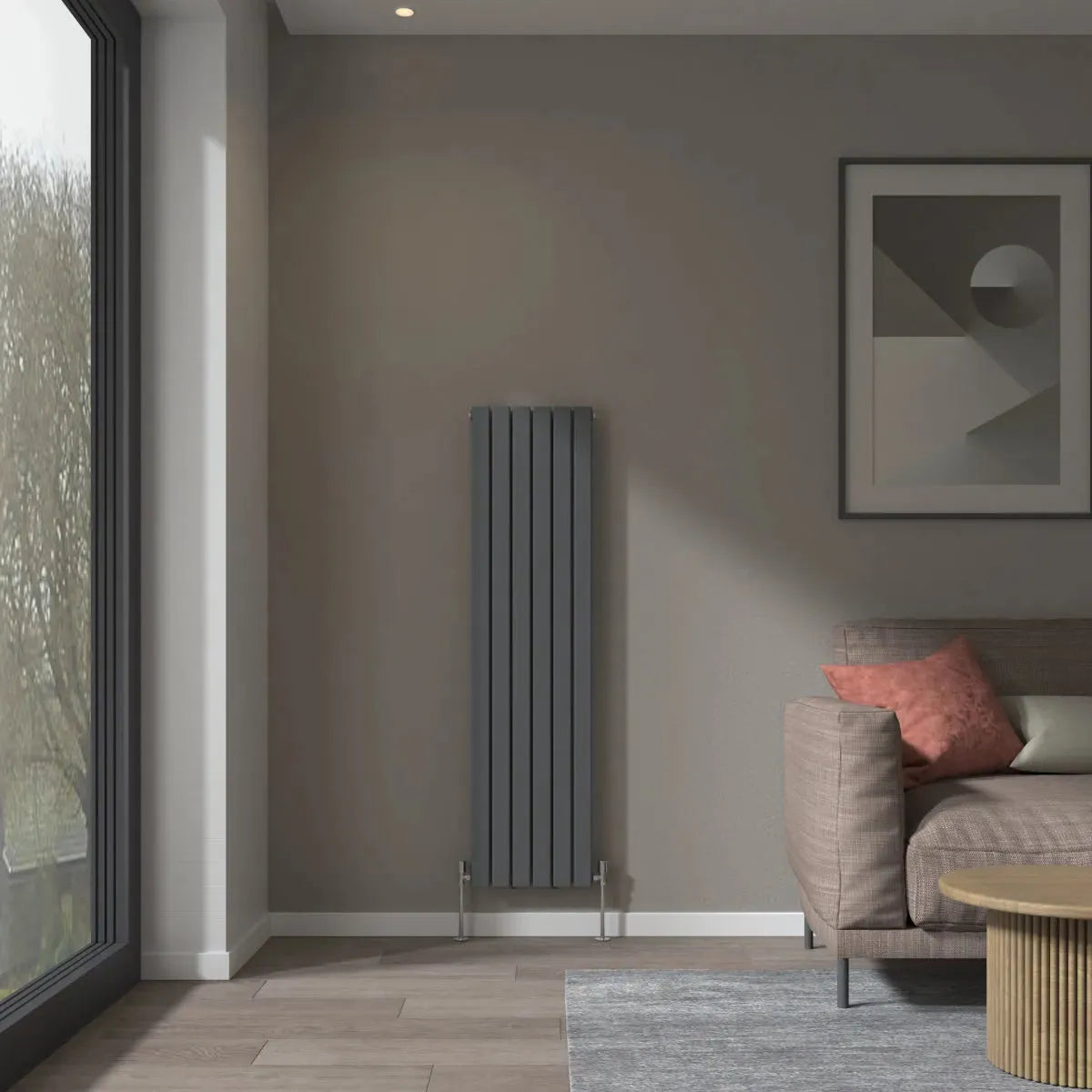 San Remo - Modern vertical flat panel radiator anthracite