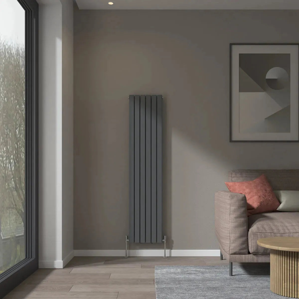 San Remo - Modern vertical flat panel radiator anthracite