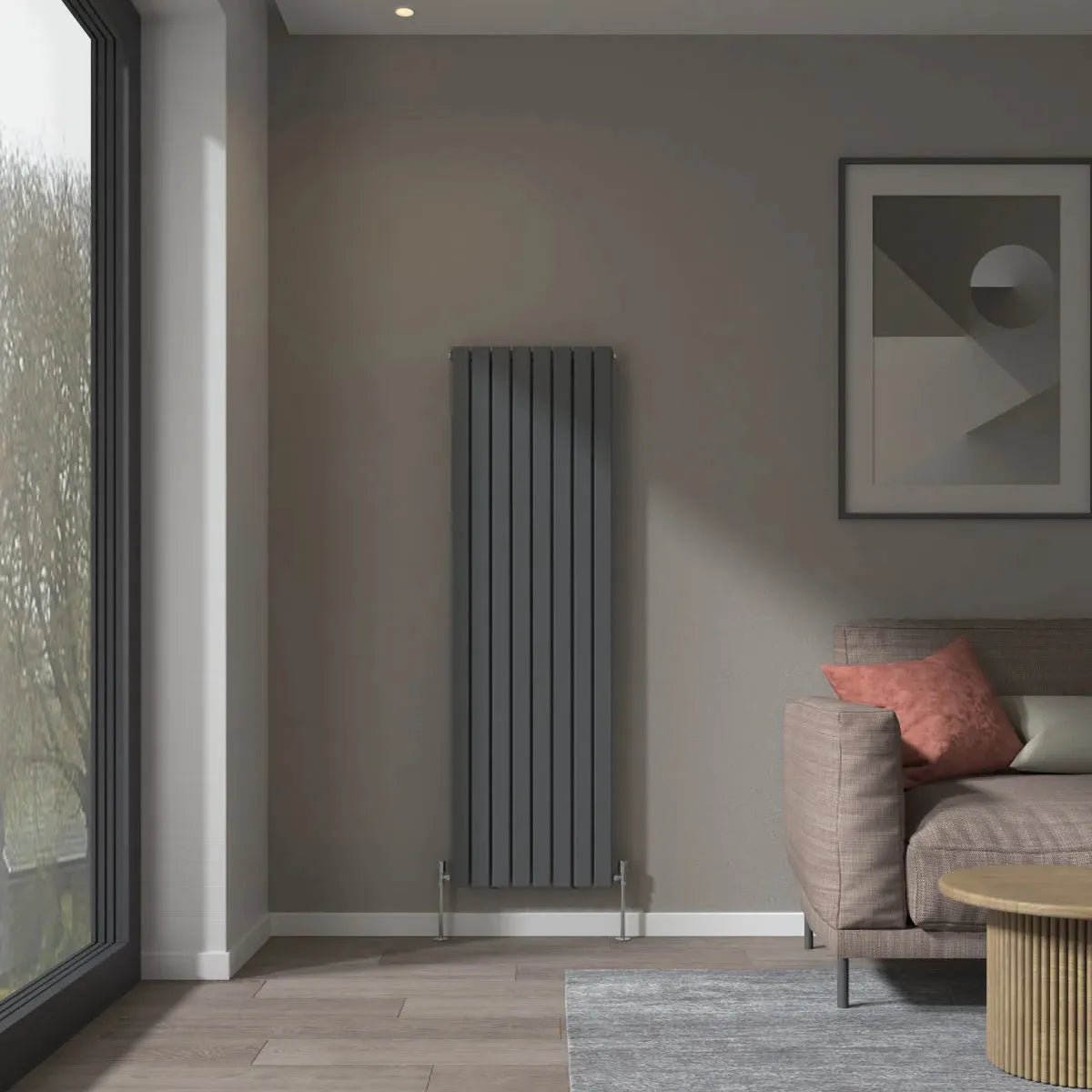 San Remo - Modern vertical flat panel radiator anthracite