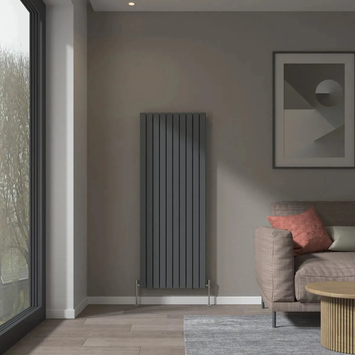 San Remo - Modern vertical flat panel radiator anthracite