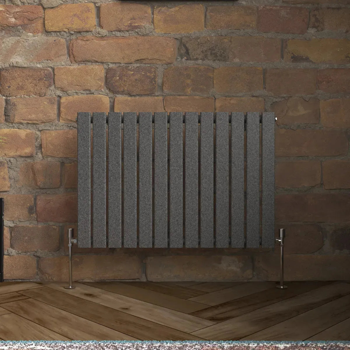 San Remo - Modern horizontal flat panel radiator blackened silver