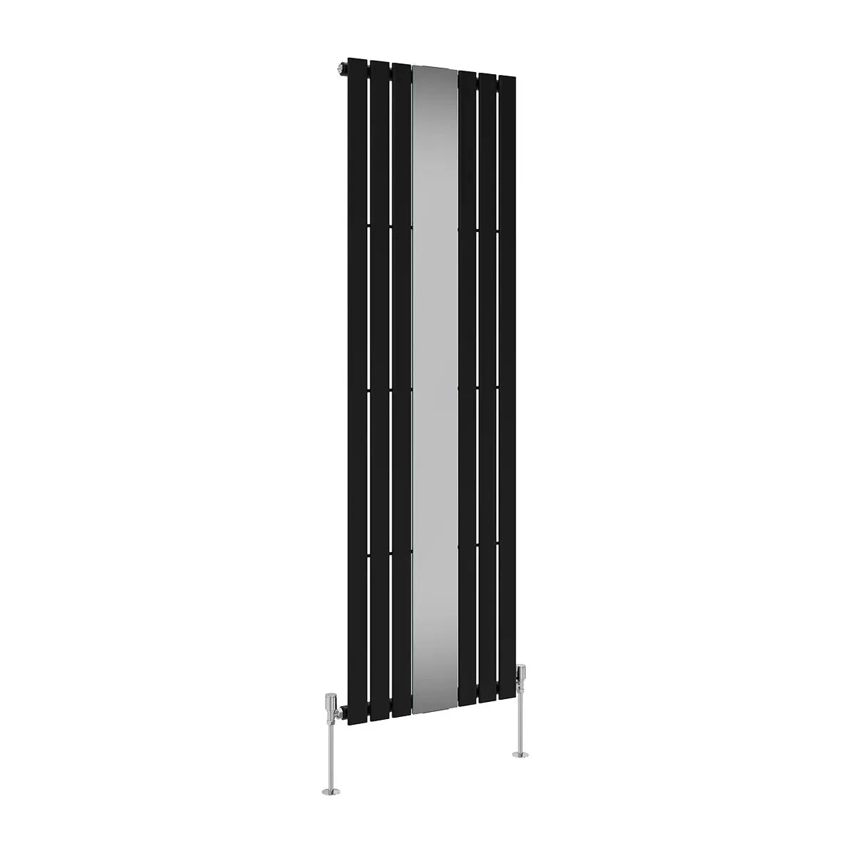 San Remo - Modern vertical flat panel mirror radiator black