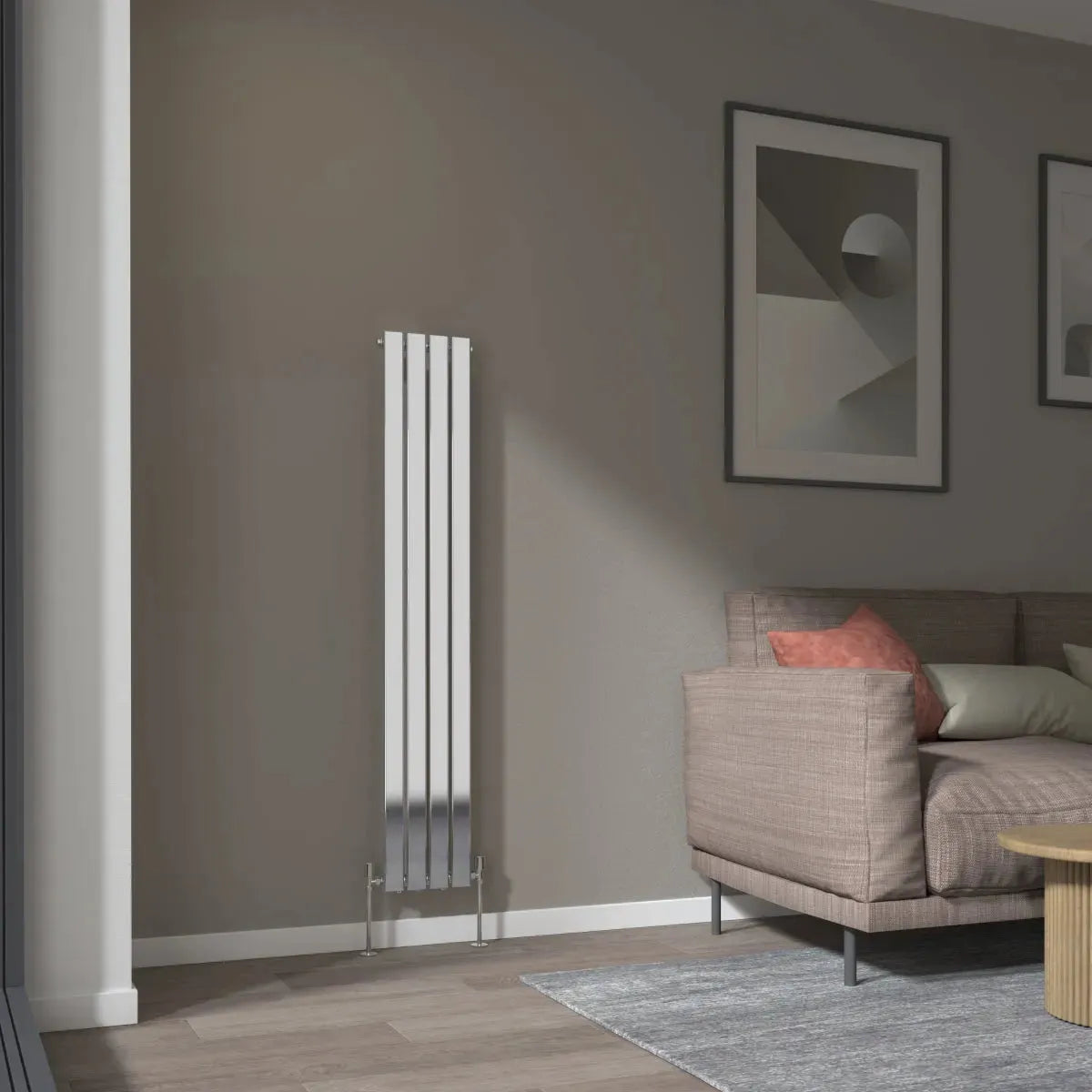 San Remo - Modern vertical flat panel radiator chrome