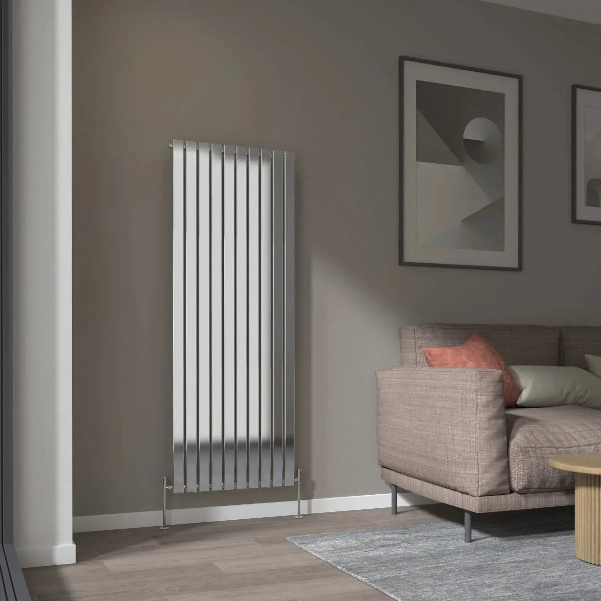 San Remo - Modern vertical flat panel radiator chrome