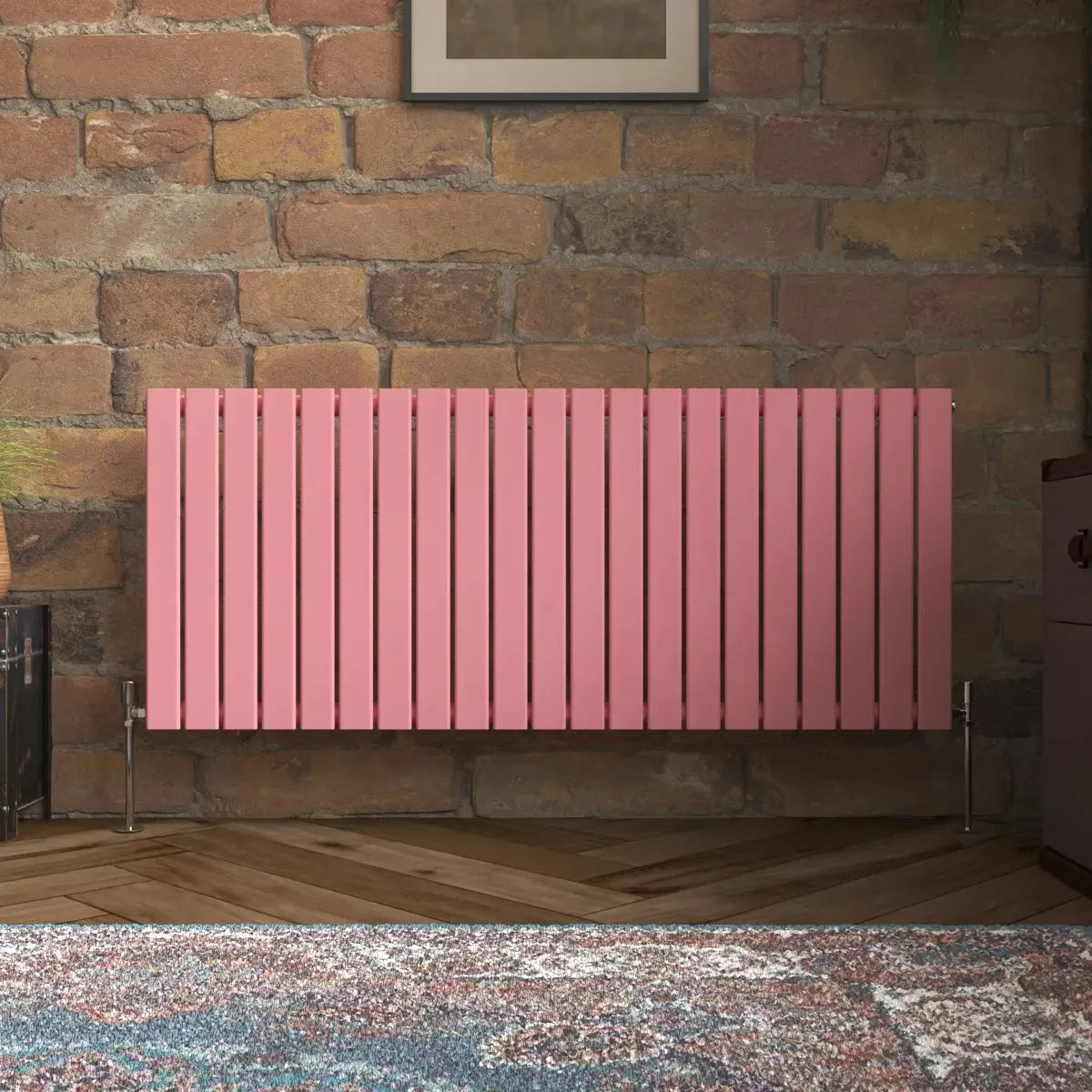 San Remo - Modern horizontal flat panel radiator light pink